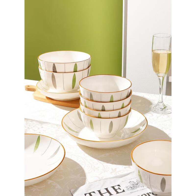 HANDUNYOU Weeping Willow 7.5-inch Ceramic Bowl