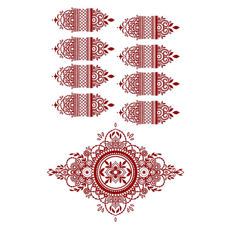 Flower Flower Lace Totem Hand Back Indian Tattoo Sticker