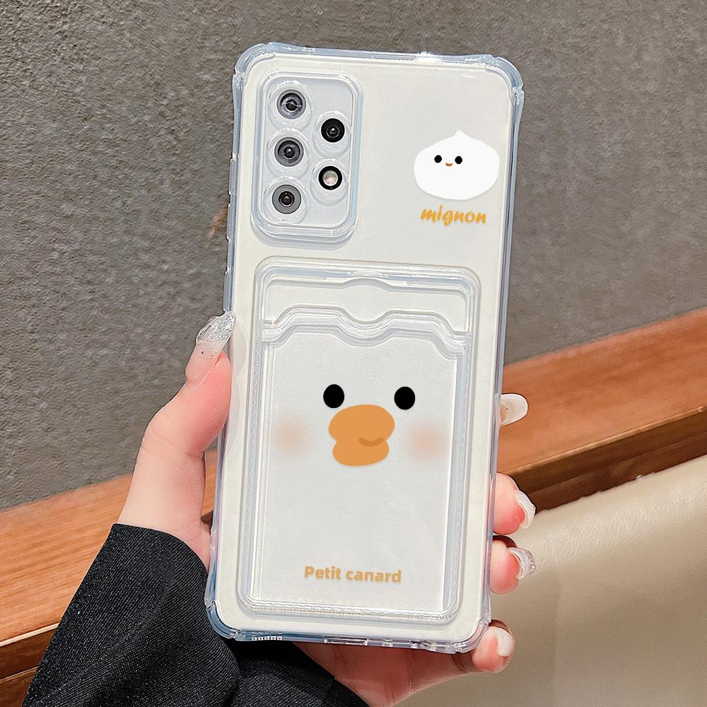 Silicone Cat Card Holder Case For Samsung A06 A05s A05 S24 Ultra S23 Plus S22 S21 S20 FE A10s A10 A04 A03s A04E A03 Funda Cover