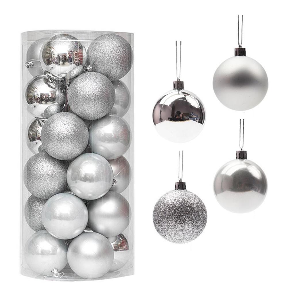 24pcs Christmas Balls Christmas Tree Ornaments Hanging Ball Xmas Tree Pendants Home Party Decor 2025 New Year Gifts Noel Navidad