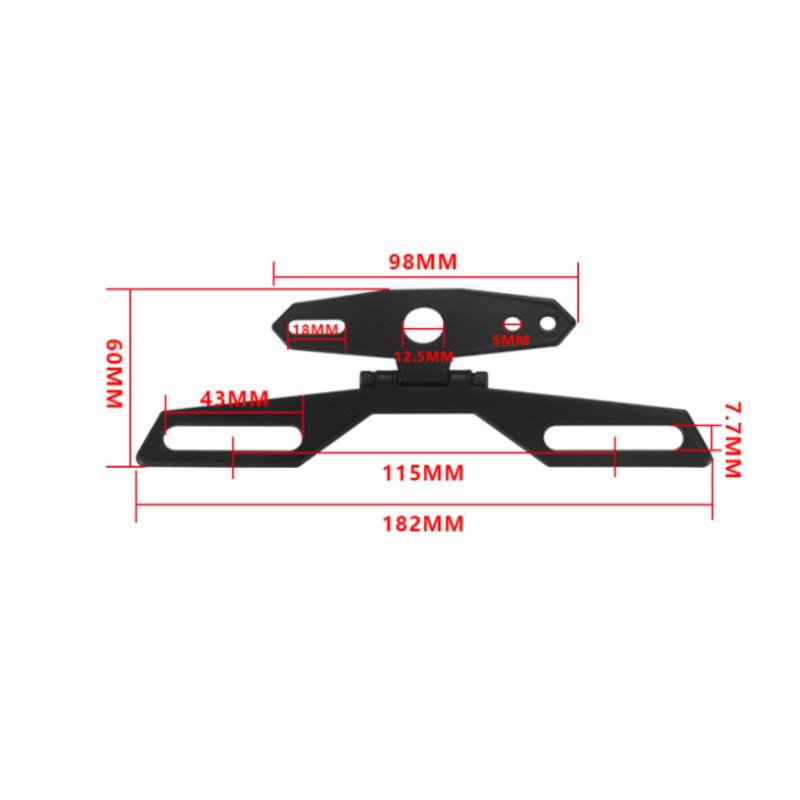 

Motorcycle License Plate Bracket Taillight Mount Support Foldable Number Plate Holder Universal Motorbike Accessories