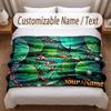 Koi Fish Theme Soft Blanket Personalized Custom Name Text Print Warm Blanket Home Sofa Bedroom Decor