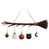 Glowing Halloween Wall Art LED Lighted Glowing Broom Ghost Halloween Props  Haunted House