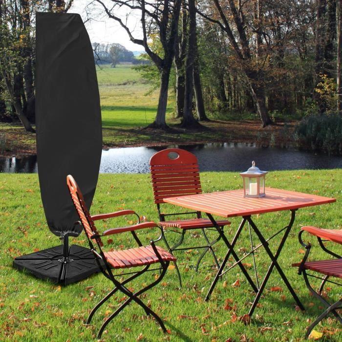 Housse de protection pour parasol déporté - imperméable - facile à nettoyer - noir