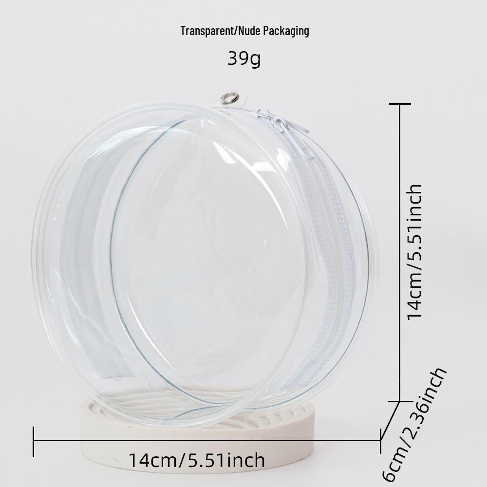 10cm Cotton Doll Ita Bag - PVC Transparent Round Carrier for 14cm Dolls