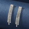 Customized Elegant Rhinestone Earrings Long Tails Stud Earrings Multiple Colors Rhinestone Bridal Wedding Earrings