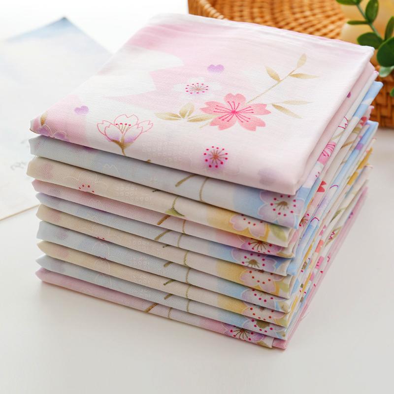 3Pcs/Pack Hand Towel Bandannas 43x43CM Japanese Style Cotton Women Wedding Party Ladies' Cherry Blossom Handkerchiefs