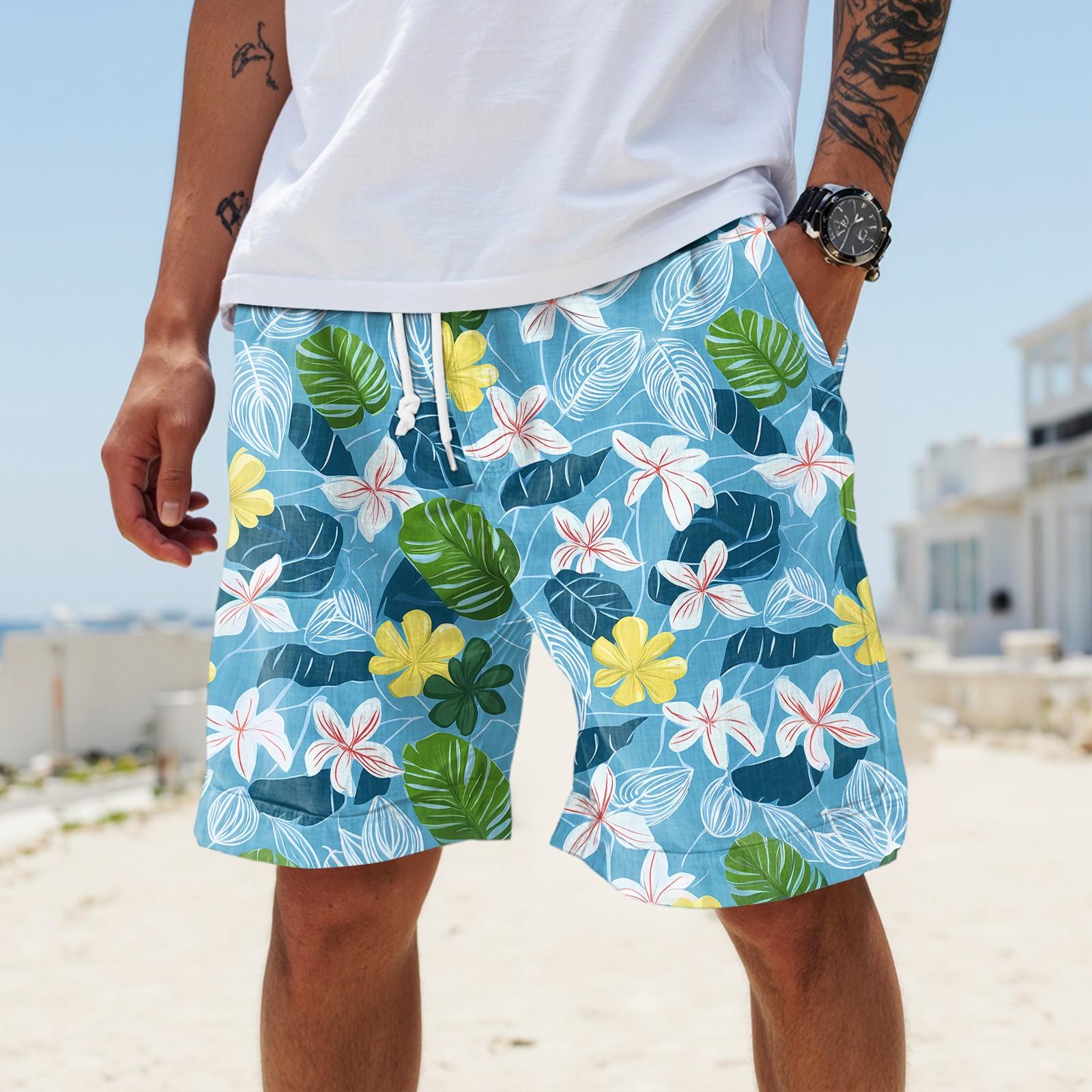 

Мужские летние большие повседневные свободные спортивные брюки пляжные шорты XL небесно-голубой