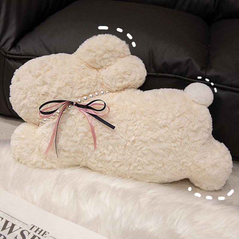 Cute Pearl Rabbit Pillow Plush Toy Rabbit Doll Girl Sleeping on Sofa Pillow Ornament Doll Gift