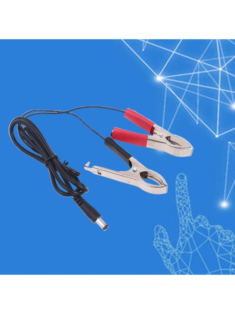5.5x2.1mm DC Power Plug Male Connector To Dual Alligator Clip Cable Cord 100cm