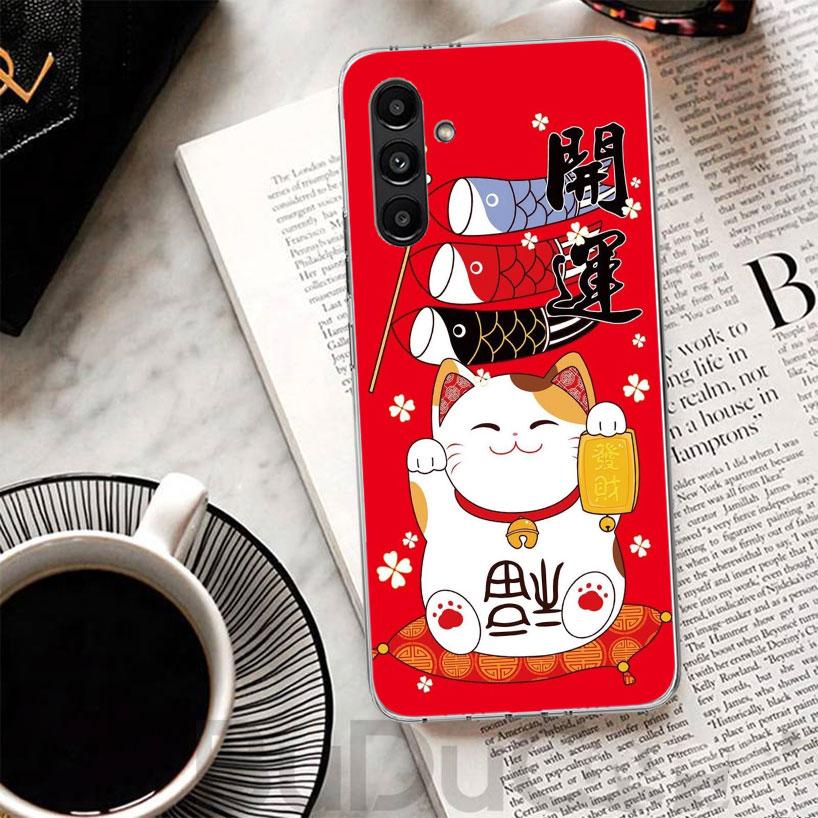 Lucky Cat Maneki Neko Japanese Phone Case For Samsung A17 A16 A26 A36 A56 A15 A14 A13 A55 A54 A53 A35 A34 A33 A25 A24 A23 A05S A