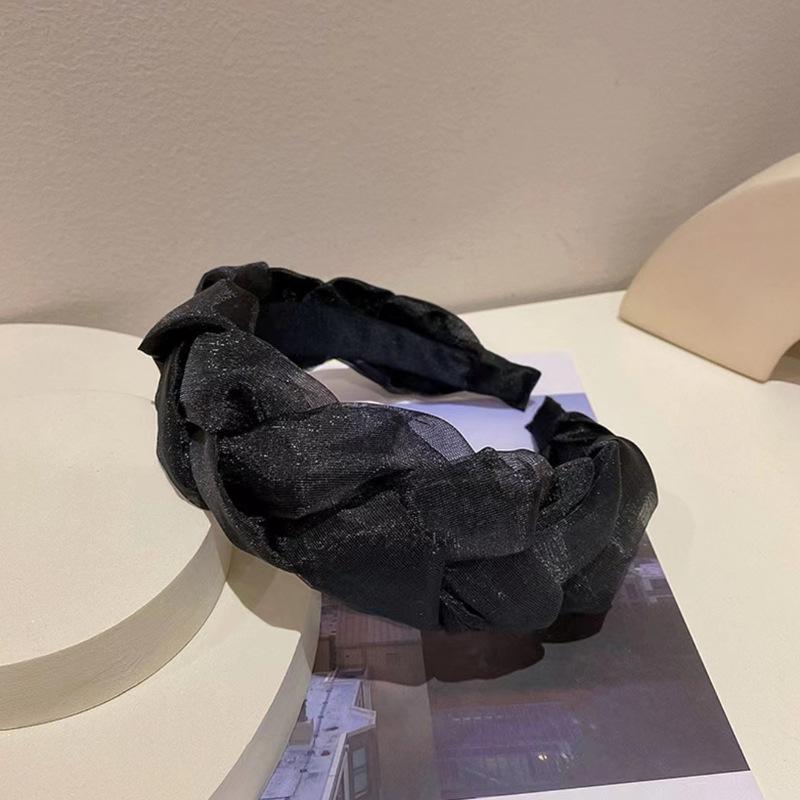 Bentițe de Păr la Modă pentru Femei, Accesorii de Păr, Lată, Lunetă, Satin, Cerc de Păr, Bentițe Pliate, Culoare Solidă, Elastice de Păr Mătăsoase, Accesorii de Păr