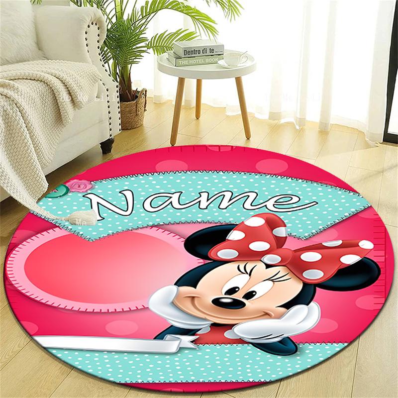 Personalized M-Minnie Round Chair Office Rug - Perfect for Mat, Office Chair & More - Ideal Gift for Birthdays and Holidays