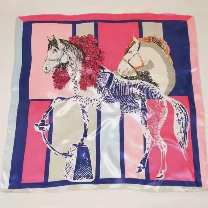 1 Pcs 90x90cm Spring and Autumn Korean Version of Large Square Scarf Imitation Silk Scarf Scarf Bib All Fashion Headband