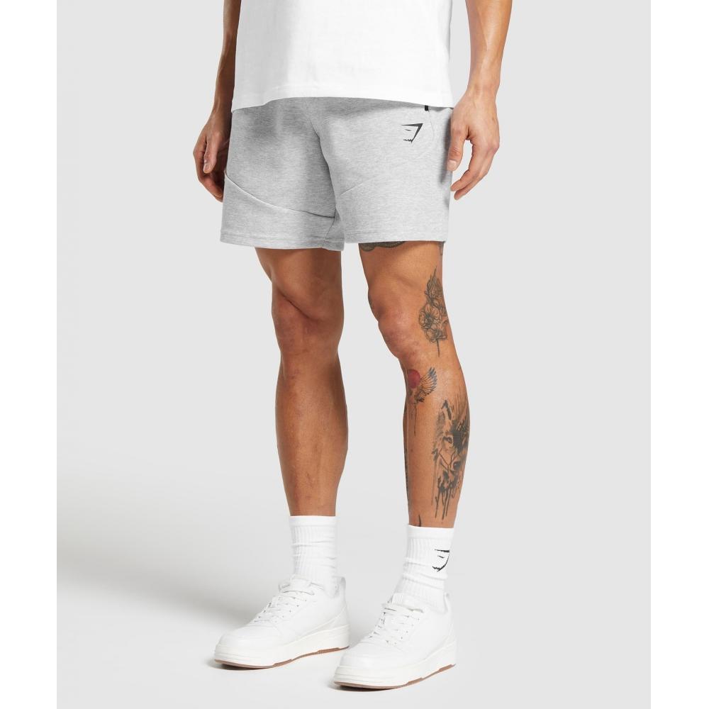 Gymshark Interlock Tech 6  Shorts Light Grey Core Marl A5a6l Gbcn