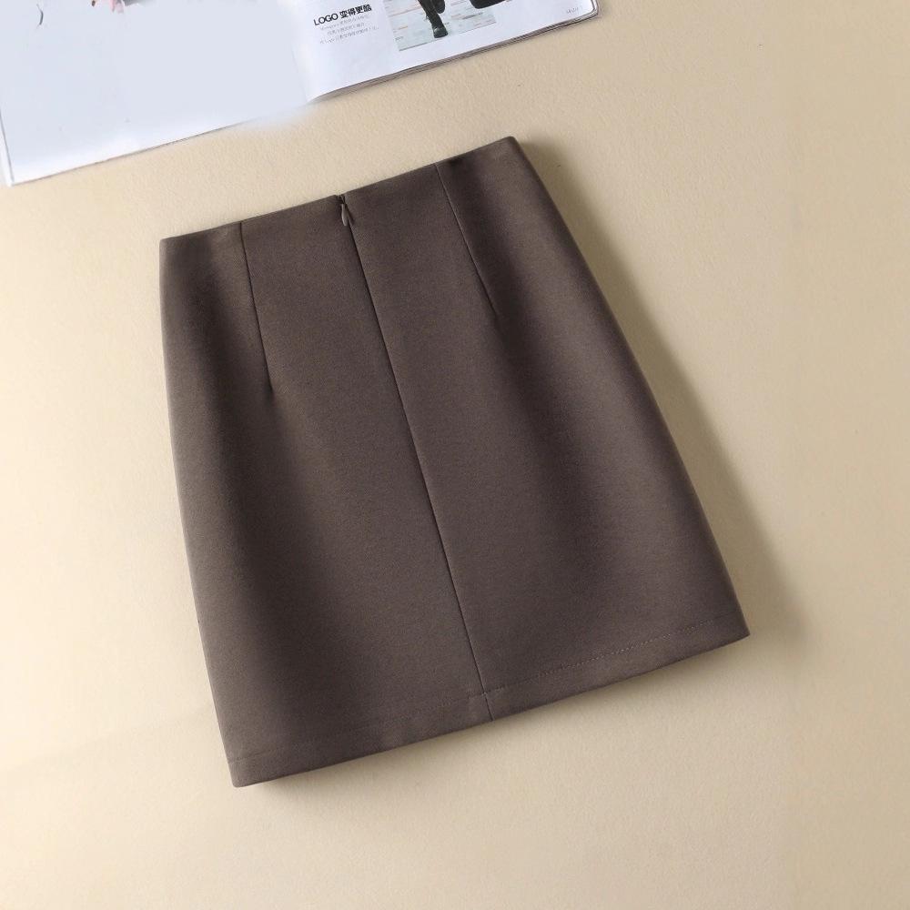 2025 New Women's High Waist Wool A-line Pencil Skirt – Versatile, Slimming, Short Autumn/Winter Skirt