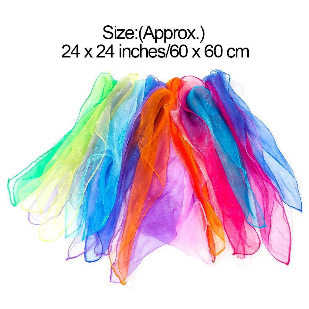 Music Scarves Juggling Performance Props Square Silk Scarf Gradient Color Scarf Gradient Color Dancing Scarf Dance Scarfs