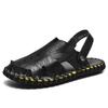 Mens Open-Toe Sandals Outdoor Beach Shoes Casual Slip-On With Stitched Detail