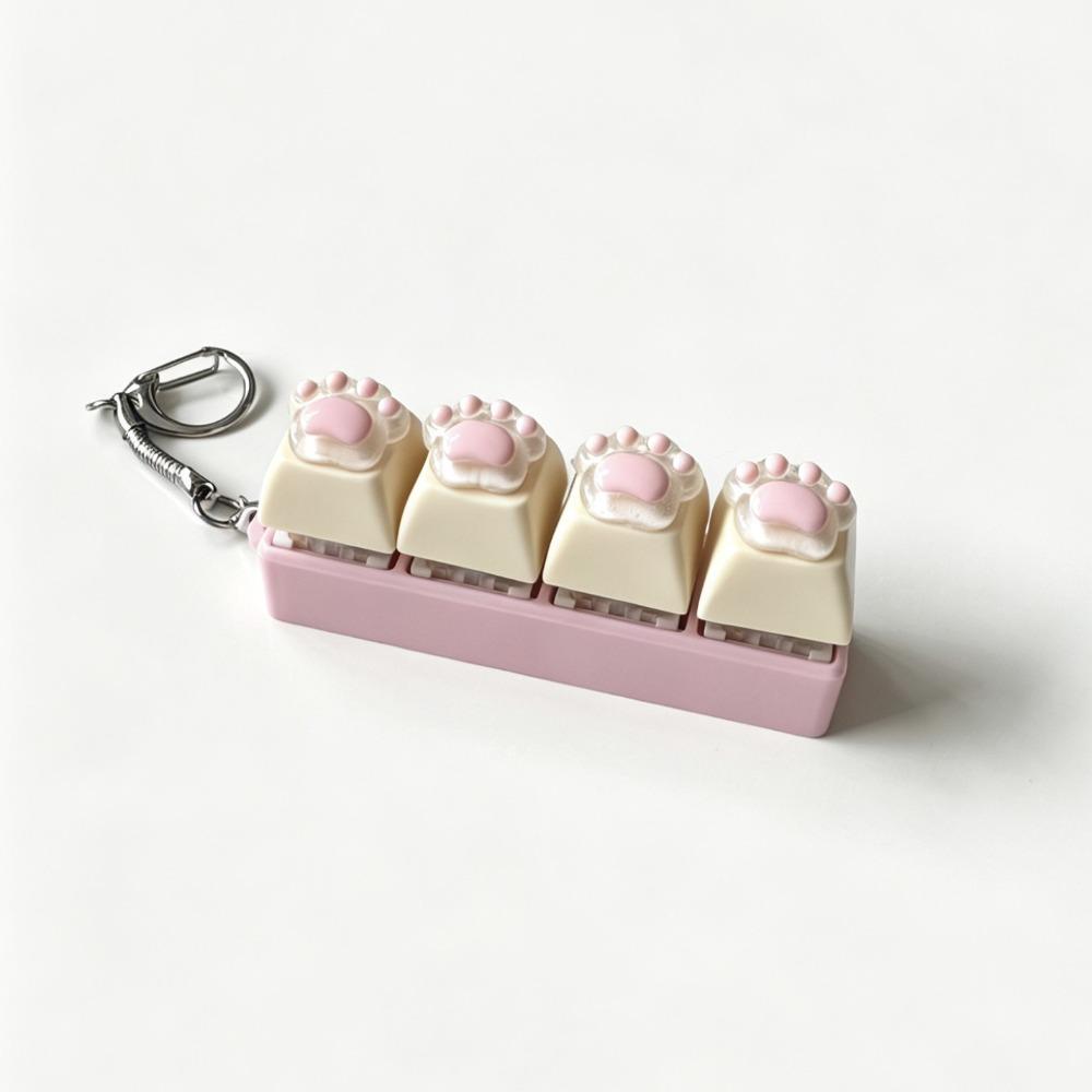 Colorful Design Cat Claws Keychain Silicone Soft Keycap Keychain Squishy Cat Paw Keychain Keyring