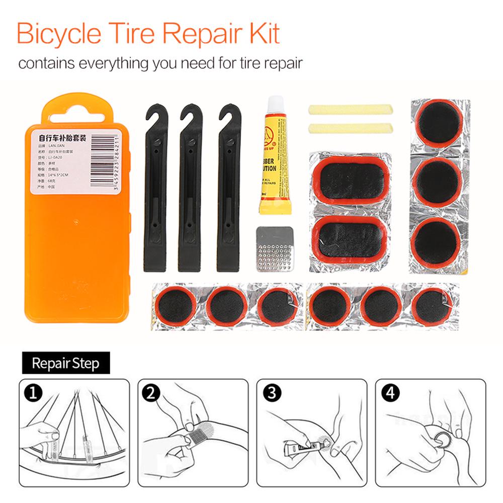 Tragbares Mountainbike Reparaturwerkzeug-Set Fahrradwerkzeug-Set für Radfahrer Fahrradwerkzeug-Kit für Mehrzweck-Notfall-Reifenreparatur