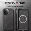 Italy Magnetic Genuine Alcantara Leather Case for IPhone 16 15 14 13 Pro Max with Magsafe (Same Materia Leather As Super Car)