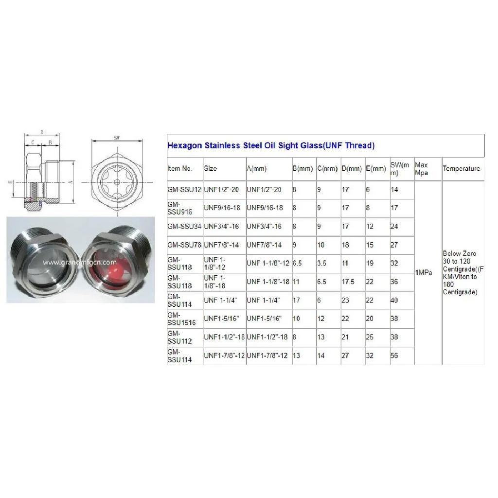 1-1/4"-11.5 NPT 304 Stainless Steel Oil Sight Glass,Viewports,Level Window For Air Compressor Gearbox Vacuum Pump