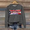 Ladies Fashion Casual Long Sleeve Printed Round Neck  Pullover Top