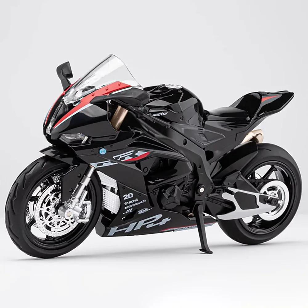 1:12 Scale HP4 Motorcycle Model Car Toy Alloy Diecast Light Music Shock Absorption Motor Miniature Models Kids Birthday Gifts