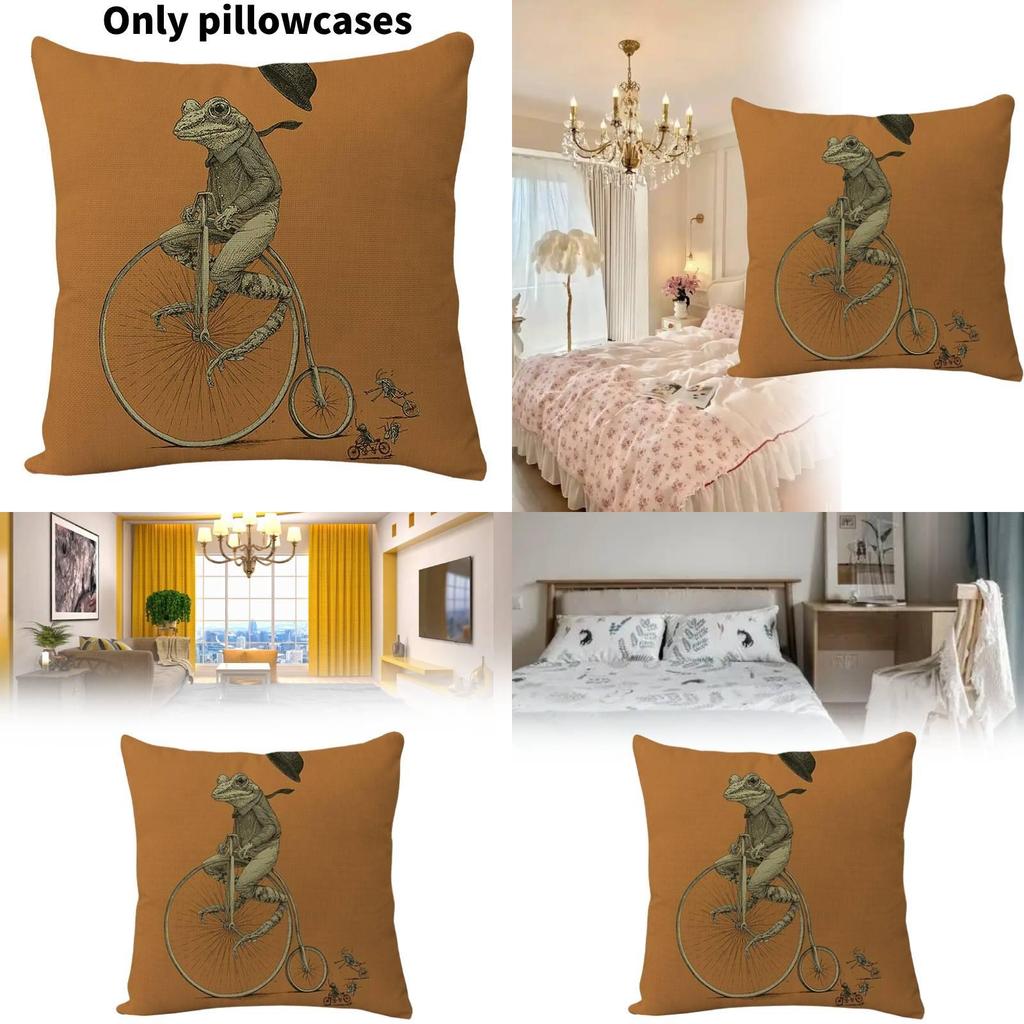 Animal Cartoon Zebra Linen Pillow Cover For Sofa Couch Decor 45x45cm