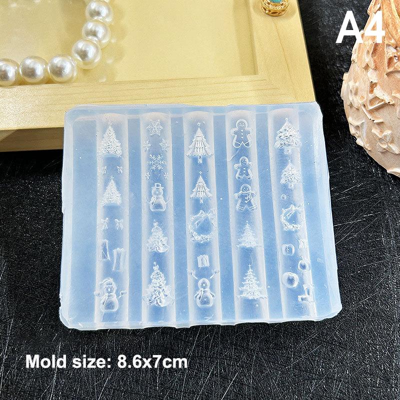 3D Silicone Nail Art Mold Cartoon Cute Dog Bear Cake Bread Relief Carving Diy Design Nail Parts Charm Decorations Manicure Tool