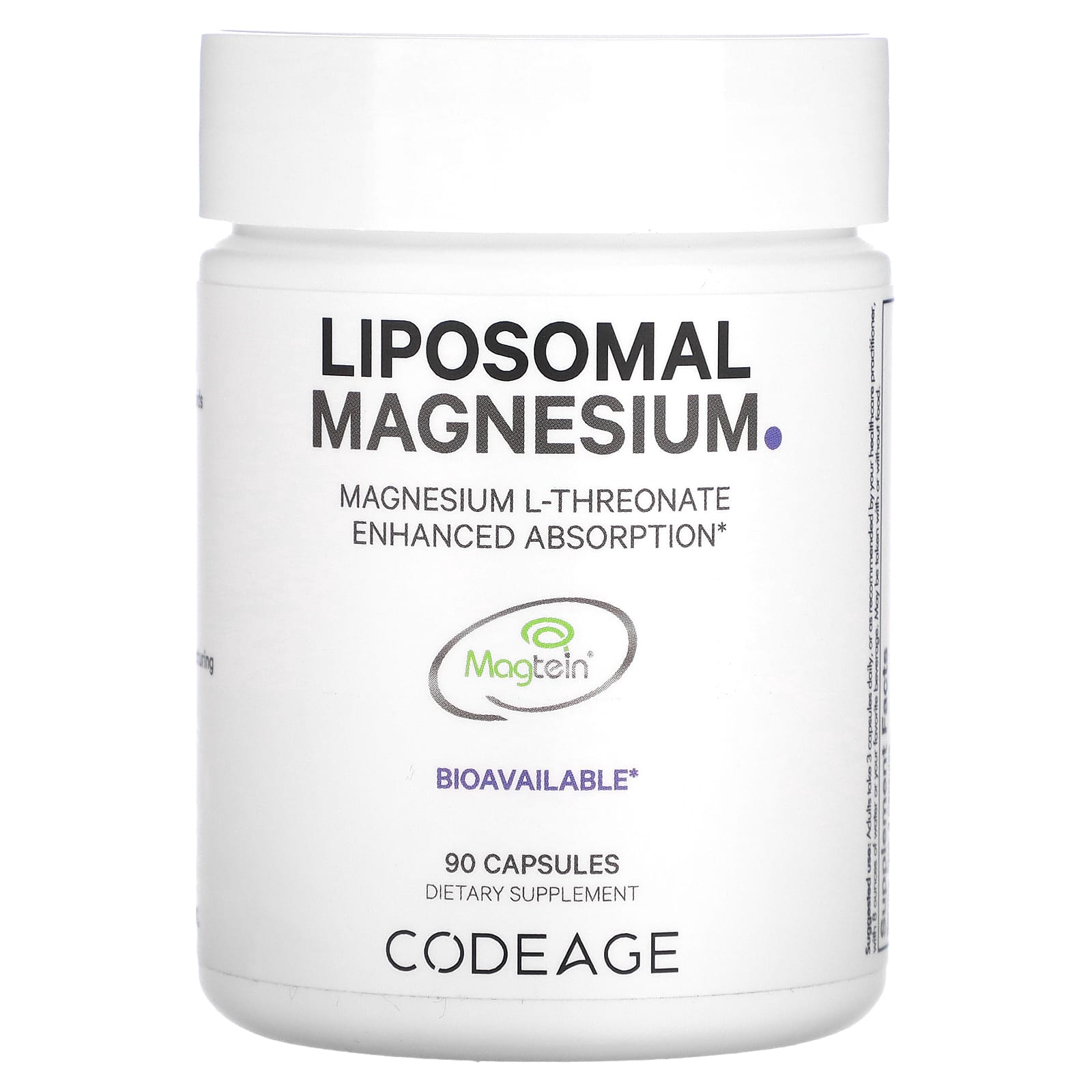 

Codeage, Liposomal Magnesium L-Threonate, 90 Capsules
