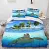 3D Print Red Blue Black Shark Whale Duvet Cover with Pillow Cover High Quality Soft Comforter Cover Bedding 100% Bamboo Fiber