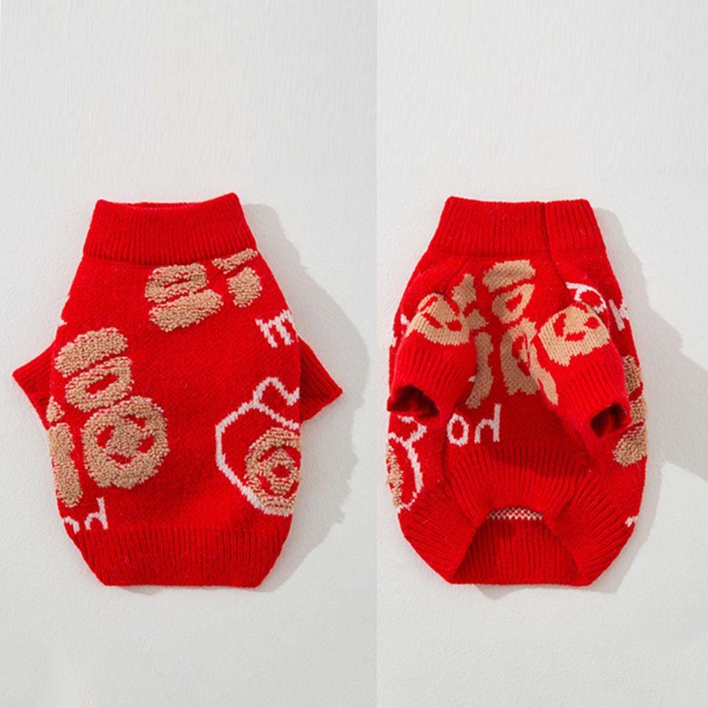 Funny Pet Knitted Sweater Adjustable Winter Knitted Pet Coat Cute Puppy Clothes  Pet Supplies
