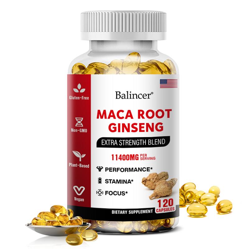 Maca Root Proprietary Blend Dietary Supplement, 120 Herbal Extracts Softgels Per Bottle 120 Capsules