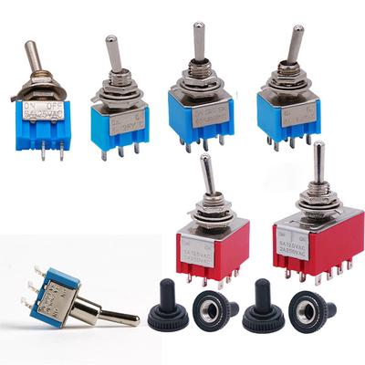 2 pièces 6mm Interrupteurs Mini Interrupteur à Bascule Unipolaire Double Lancer Mini Capuchon Étanche Micro Gadgets Électroniques ON-OFF-ON 6A