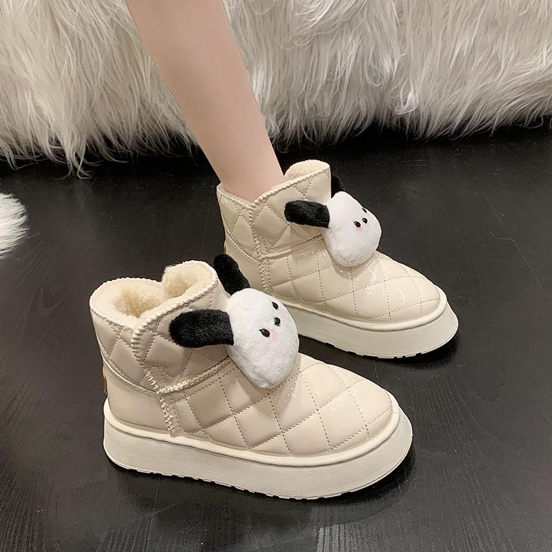 Cute Chunky Winter Booties Round Toe Plush Snow Boots for Women Y2k Padded Boot Trend 2025 Designer Luxury Fashion Woman Shoes