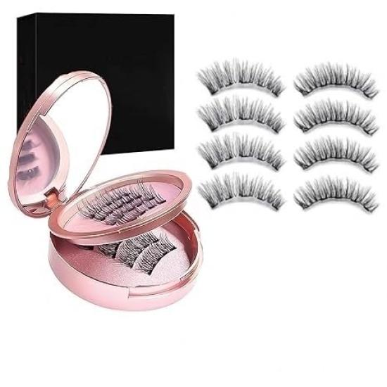 

Magnetic False Eyelashes, 4 Pairs, Popular, Natural Look, No Glue Required, Reusable, Bare-Makeup Feel, Ultra-Lightweight, Convenient, Long-Lasting,