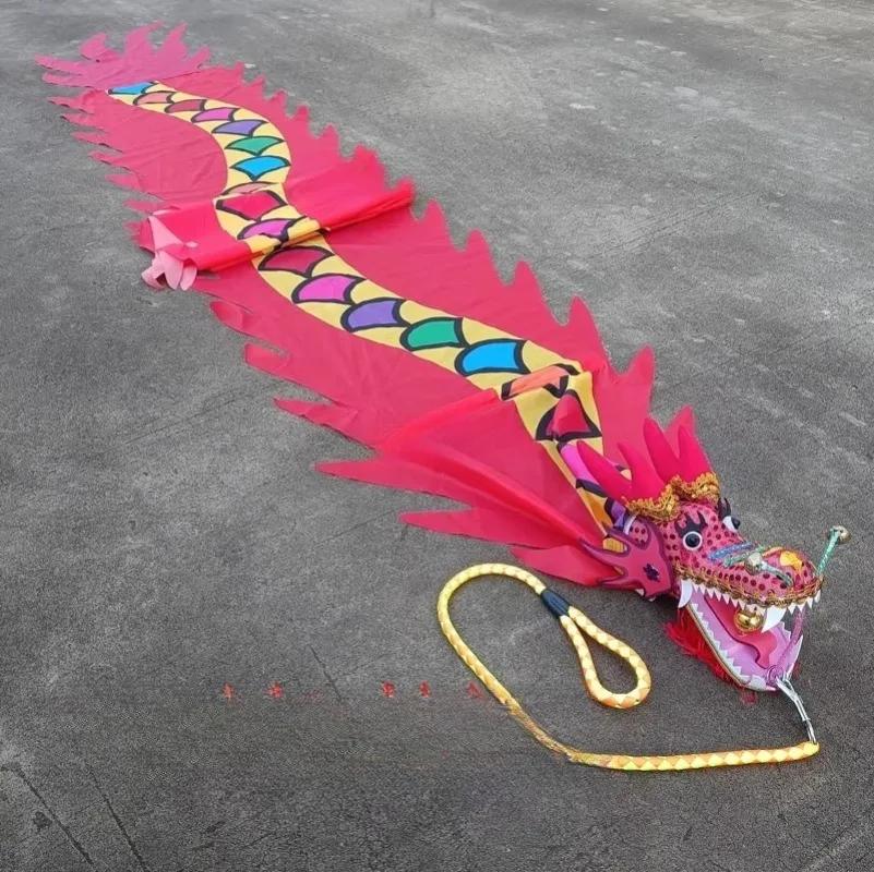 New Year Christams Outdoor Performance 4 Meters Chinese Silk Dragon Dance Products Fitness Dragon For Children Adults