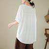 Summer Oversized Loose Patchwork Hem Irregular Short Sleeved Top T-shirt for Women