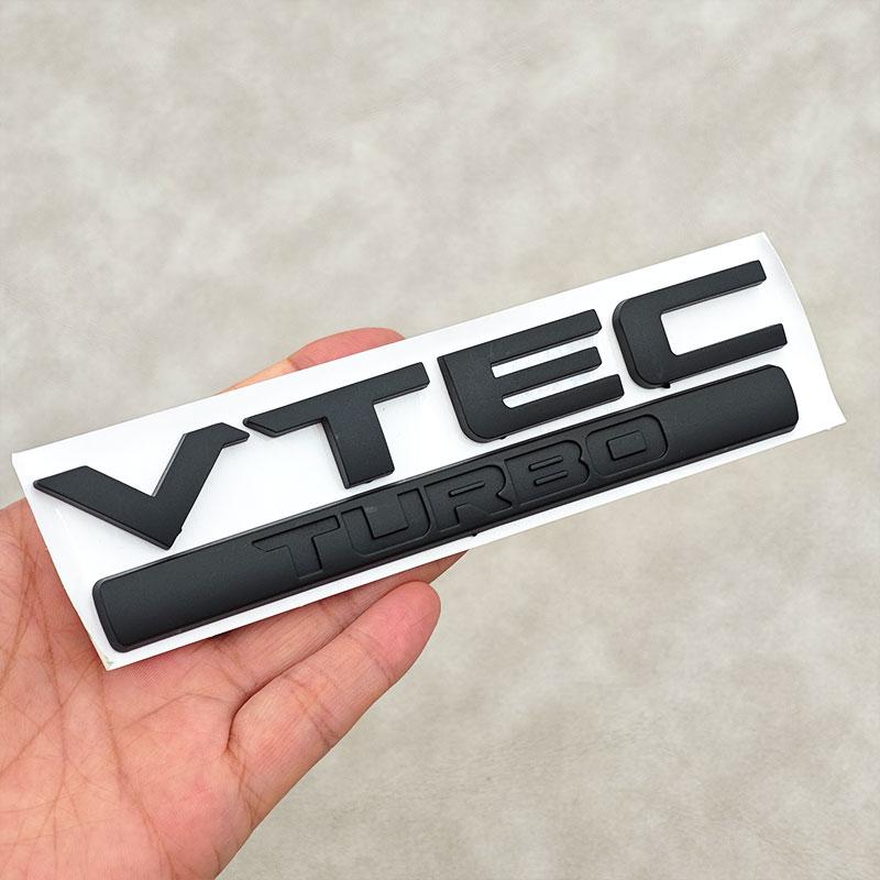 3D ABS VTEC TURBO Car Rear Trunk Sticker Chrome Black Logo Emblem Decal Badge for Honda Civic Accord CRV Auto Accessories QEL1