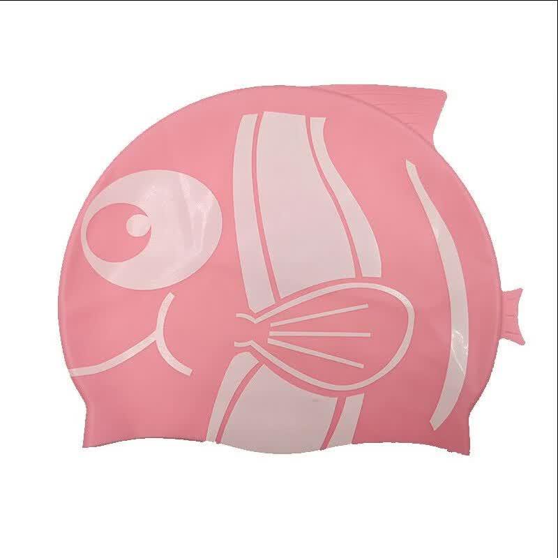Conanda Kids Silicone Fish Swimming Cap with Ear Protection