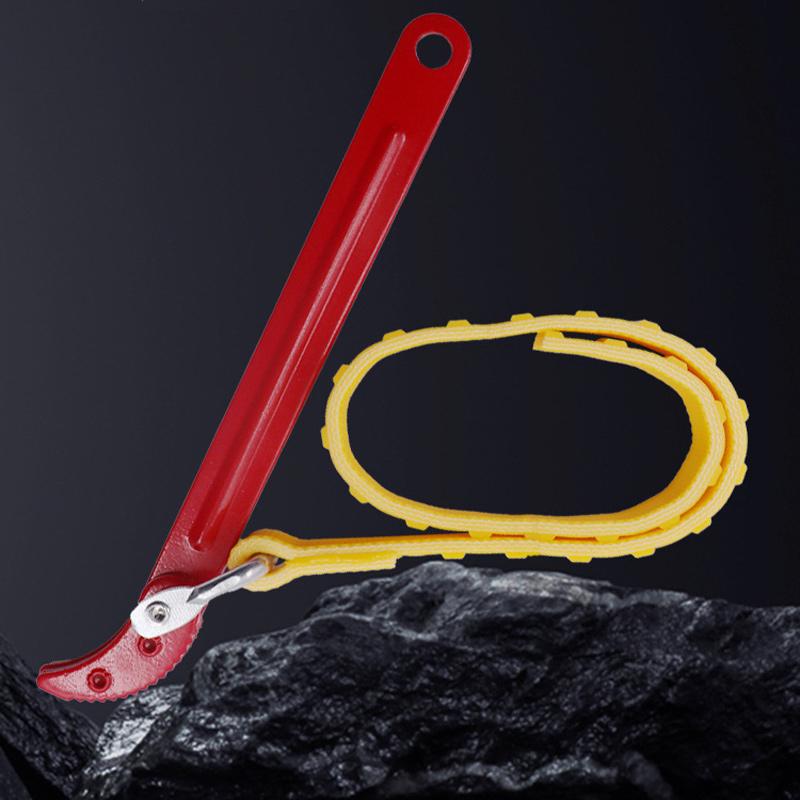 1Pc Non-slip Belt Wrench Oil Filter Removal Wrench Chain Wrench Filter Extractor Adjustable Automotive Filter Removal Tool