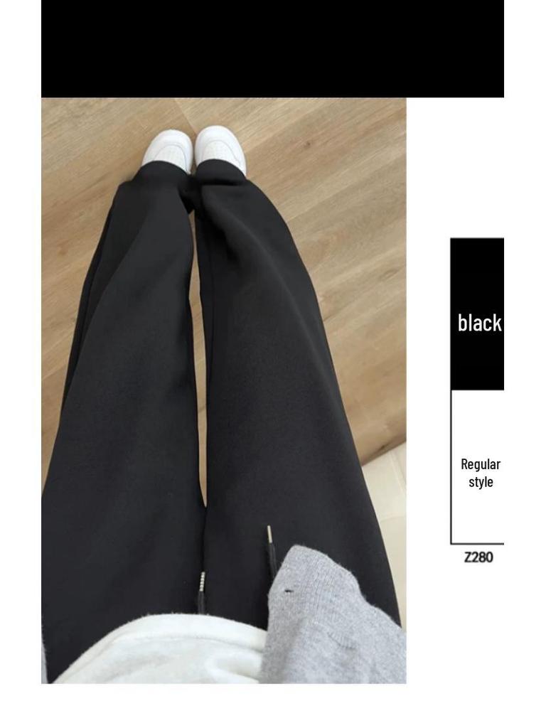 Women's Black Wide-Leg Sweatpants: 2026 New Loose, Lazy Style, Petite, Casual American Fashion
