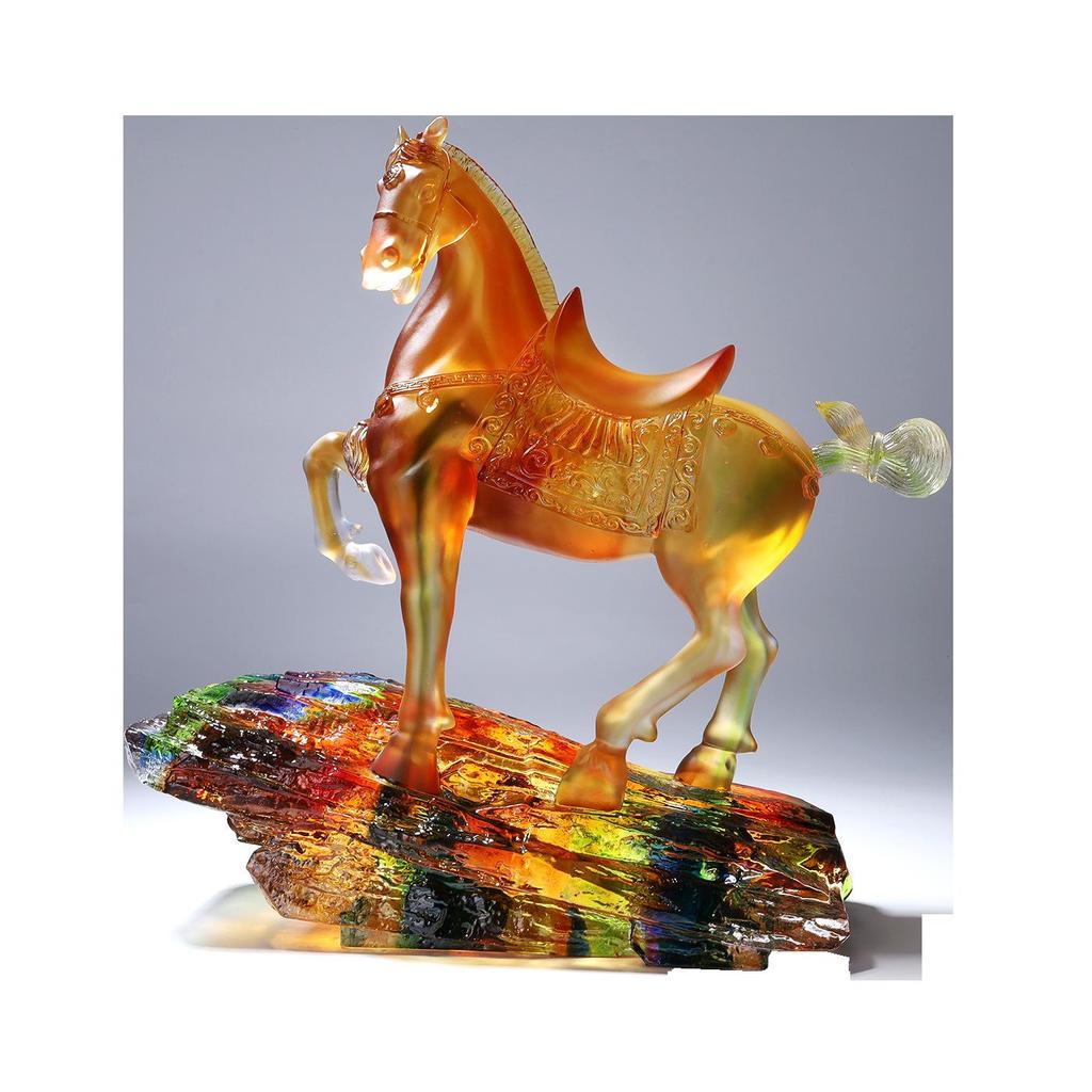 Lunar New Year Tang Horse Souvenir: Year of the Horse Glazed Desktop Ornament - Perfect Business Gift for Leaders