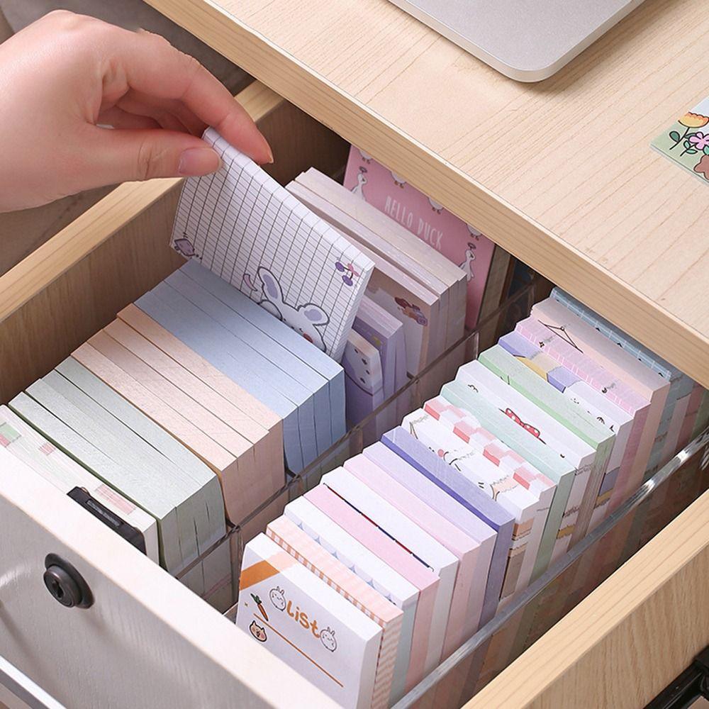Portable Compartment Storage Box Plastic Sticky Note Sorting Box  Charging Line