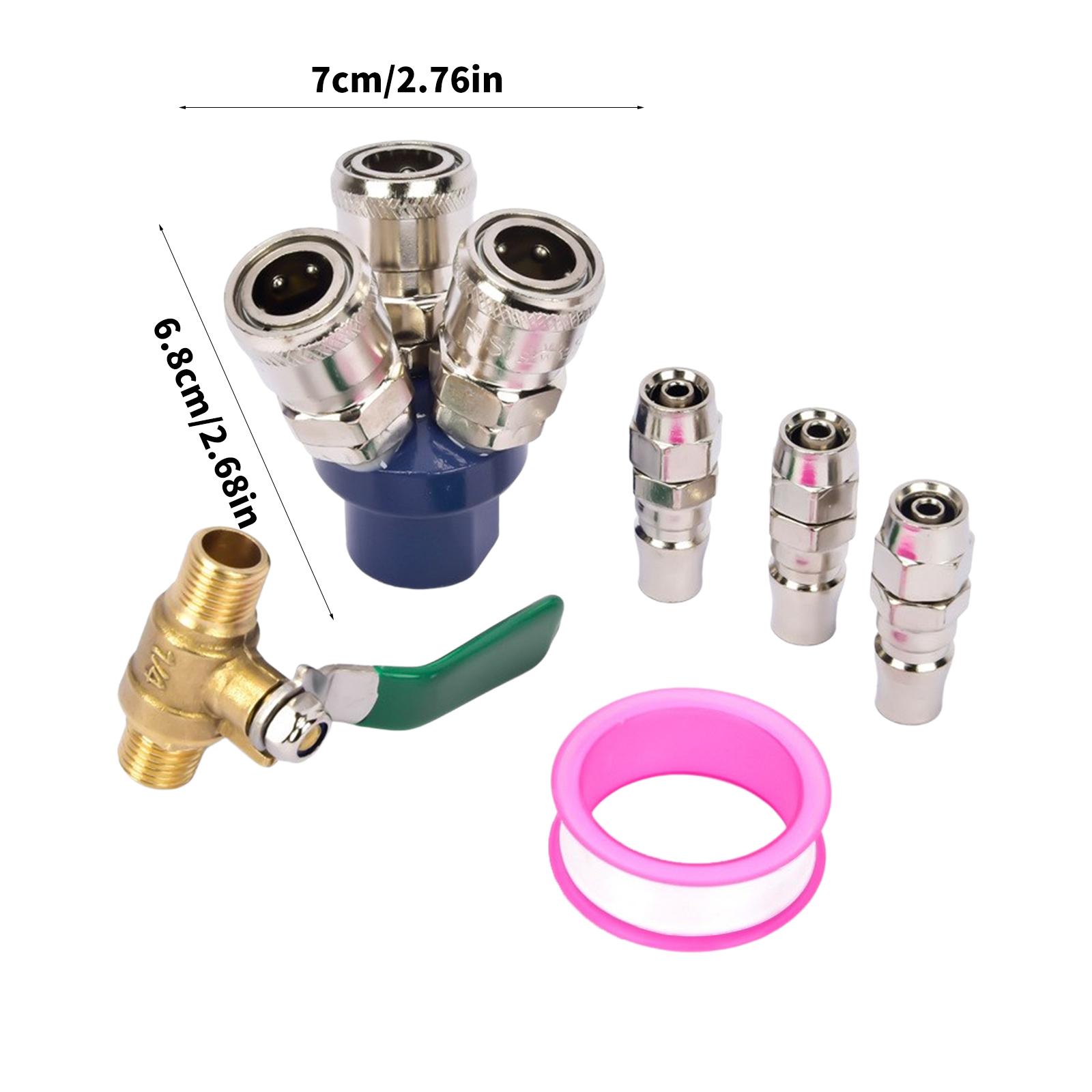 

Industrial Pneumatics Triple Outlet Coupler Rapid Connector Metal Fittings Distributor for Air Pumps and Power Tool 1