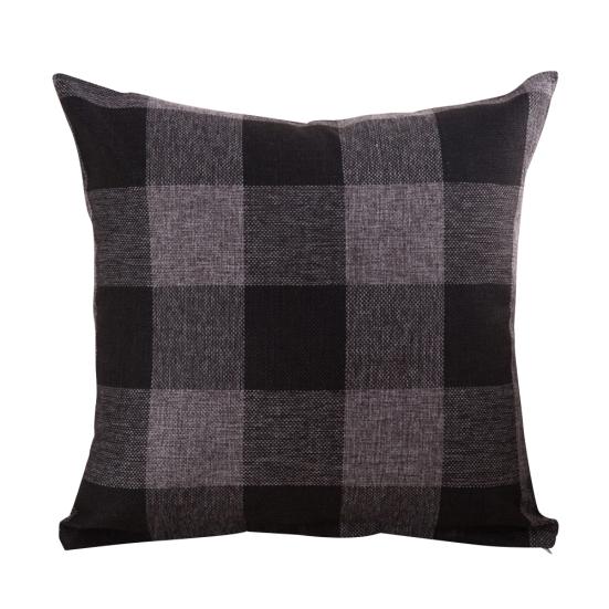 45cm Plaid Print Flax Square Pillowcase Pillow Cover Cushion Case Home Decor