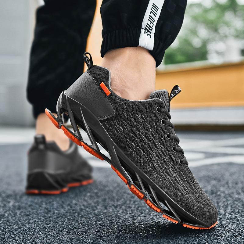Autumn new fashion running shoes flying woven fish scale blade sports shoes trendy men's shoes