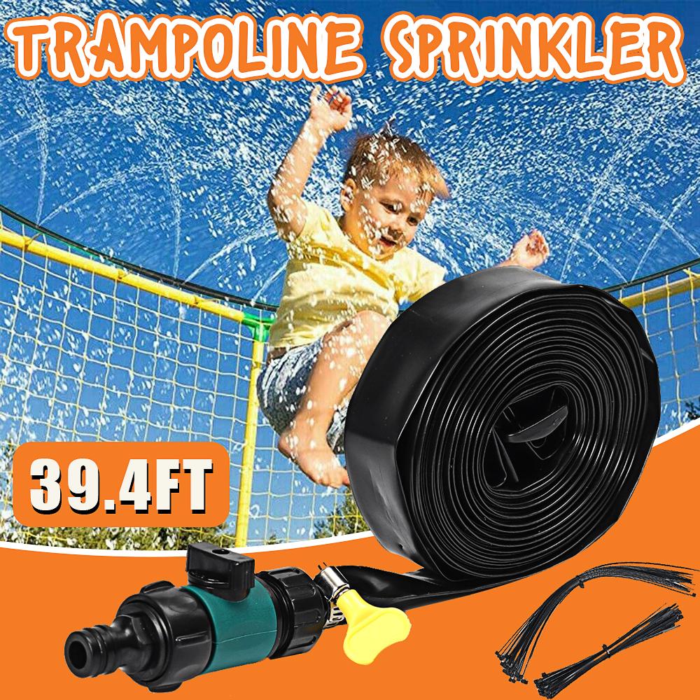 Buy 39.4Ft Trampoline Sprinkler Kids Spray Waterpark Fun Summer Water ...