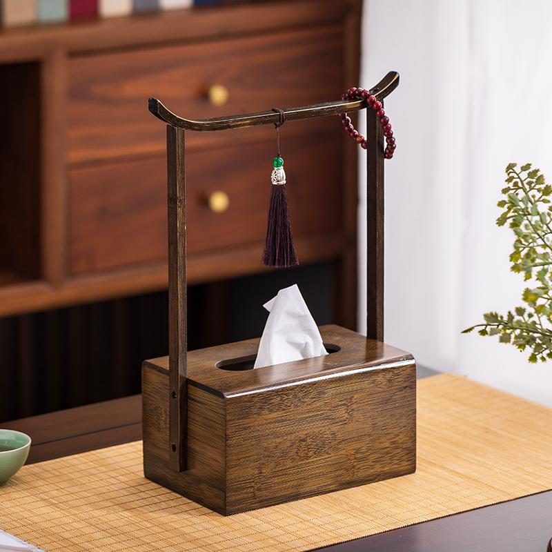 Chinese Zen-Inspired Tissue Holder for Home and Tea Room